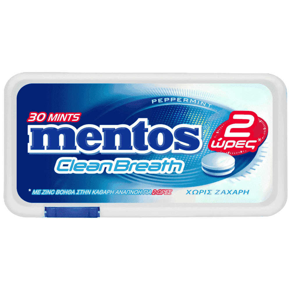 Mentos Clean Breath 2hrs Peppermint Τσίχλες 12gr
