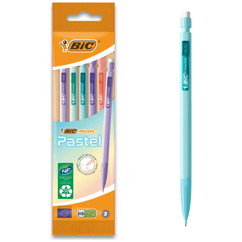 Bic Μηχανικό Μολύβι Matic Pastel 07 PO5 5τεμ