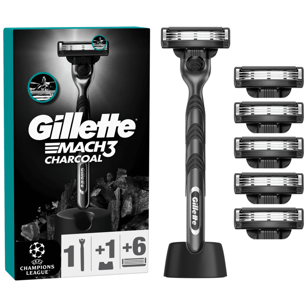 Gillette Mach3 Δώρο 6 Ανταλλακτικά Λαβή & Stand