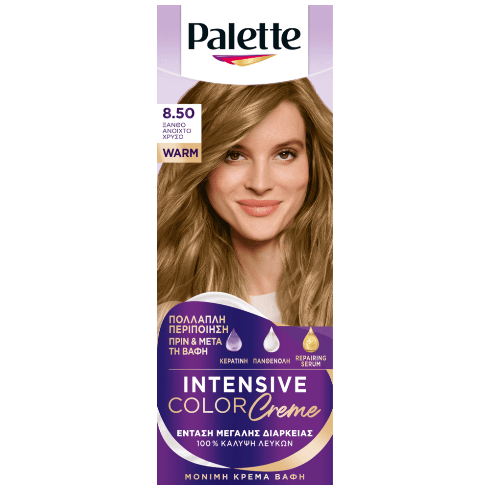 Palette Βαφή Mαλλιών Ξανθό Ανοιχτό Χρυσό 8.50