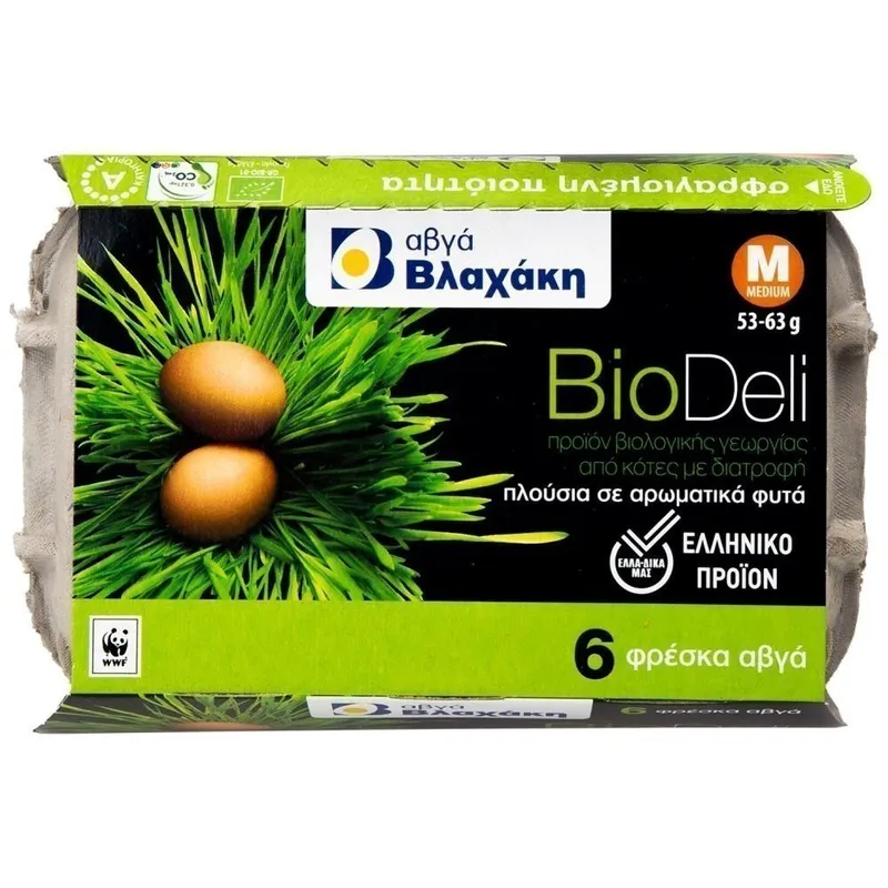 Βλαχάκη Αυγά Biodeli 6αδα 53-63G Medium