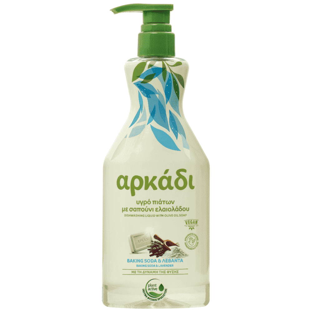 Αρκάδι Υγρό Πιάτων Μαγειρική Σόδα & Λεβάντα Αντλία 550ml