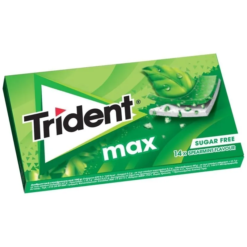 Trident Max Τσίχλες Δυόσμος 27γρ