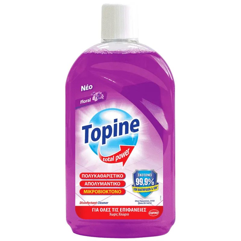 Topine Total Power Απολυμαντικό Υγρό Floral 1 lt