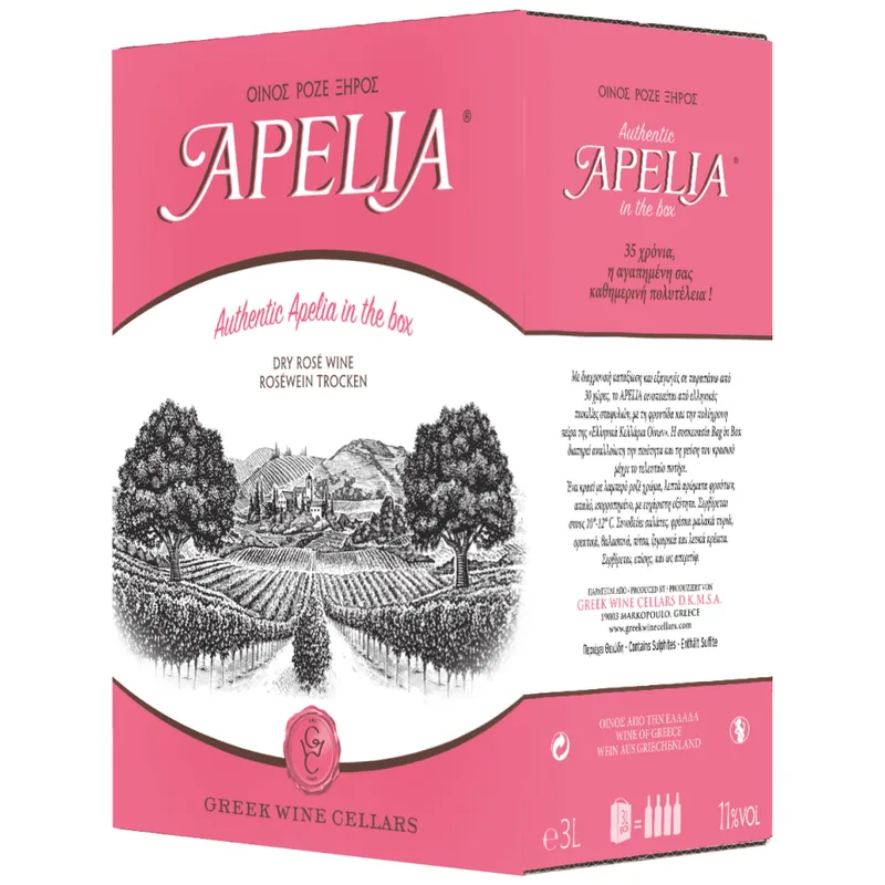 Apelia Ροζέ Οίνος Σε Ασκό 3 lt