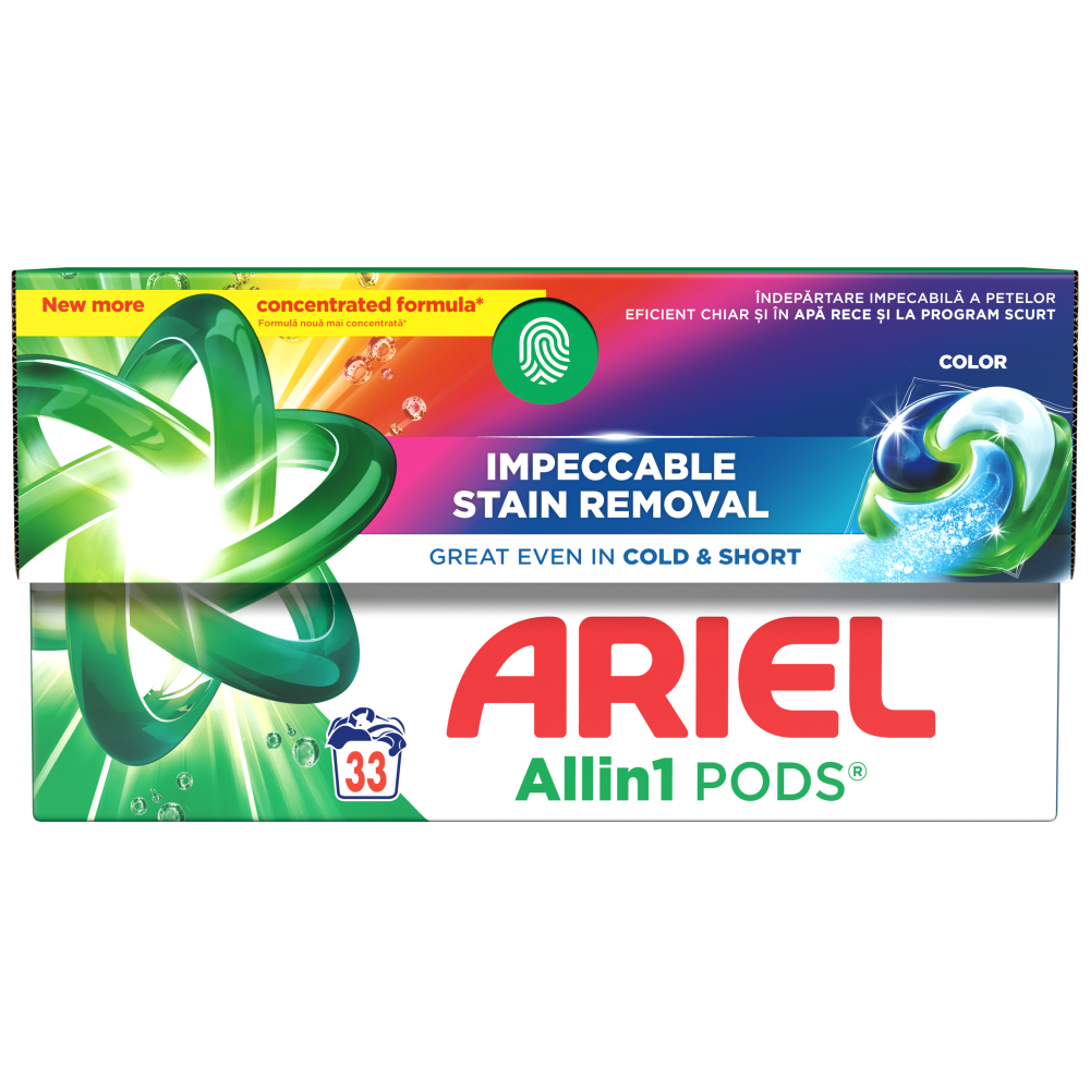 Ariel All in 1 Απορρυπαντικό Πλυντηρίου Ρούχων Κάψουλες Color 33 Μεζ.