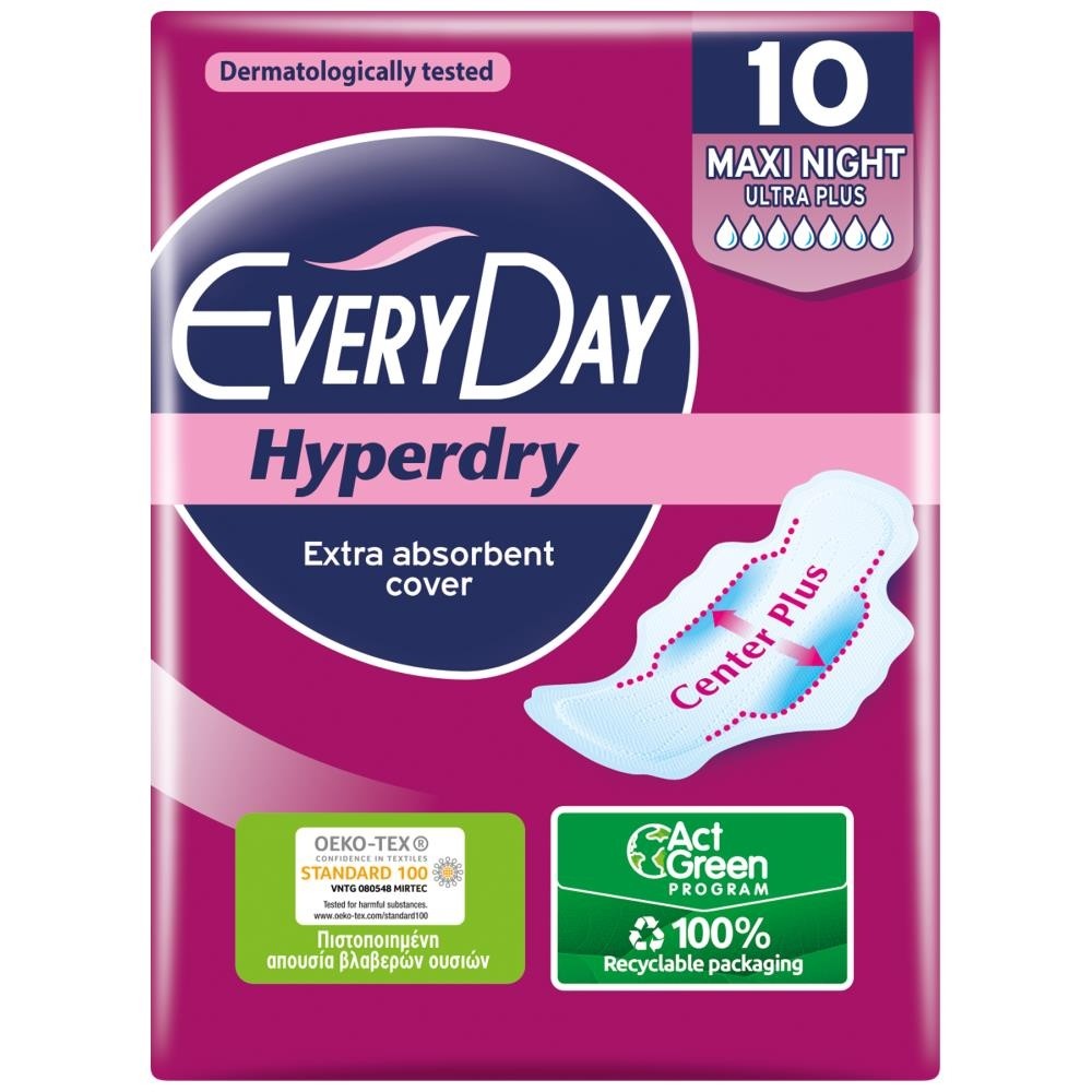 EveryDay Σερβιέτες Hyperdry Eliptica Ultra Plus Maxi Night 10τεμ