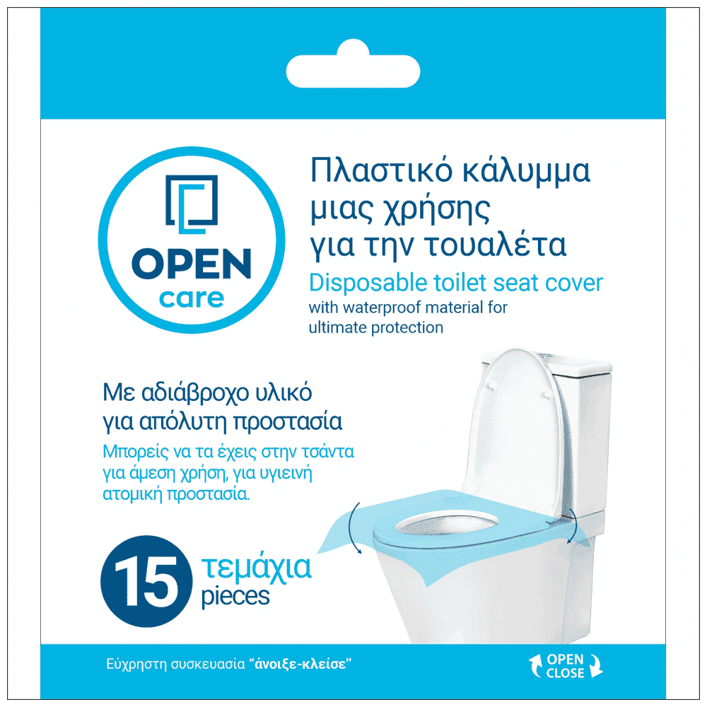 Open Care Πλαστικό Κάλυμμα Τουαλέτας Μίας Χρήσης 15τεμ