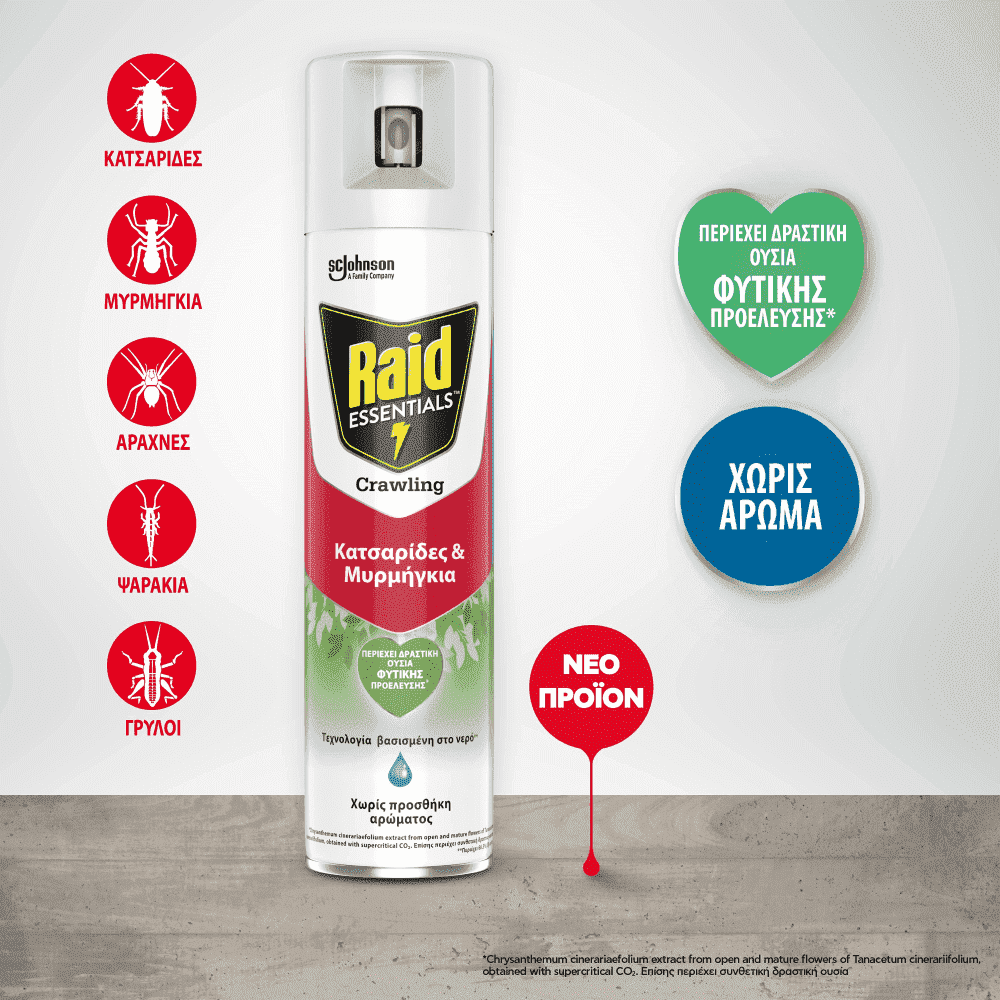 Raid Εssentials Κατσαριδοκτόνο Crawling 400ml