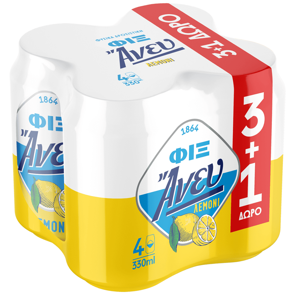 Fix Άνευ Μπίρα Κουτί Λεμόνι 330ml (3+1Δώρο)
