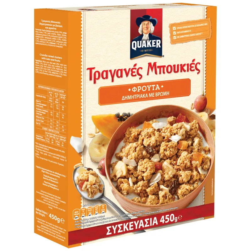 Quaker Τραγάνες Μπουκιές Φρούτα 450gr