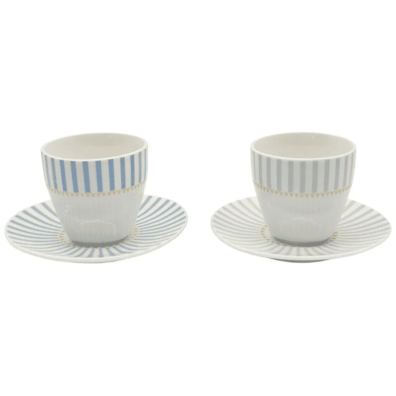 Tabletop Βasics Φλιτζάνι Με Πιατάκι Πορσελάνη 90ml Σετ 2τεμ