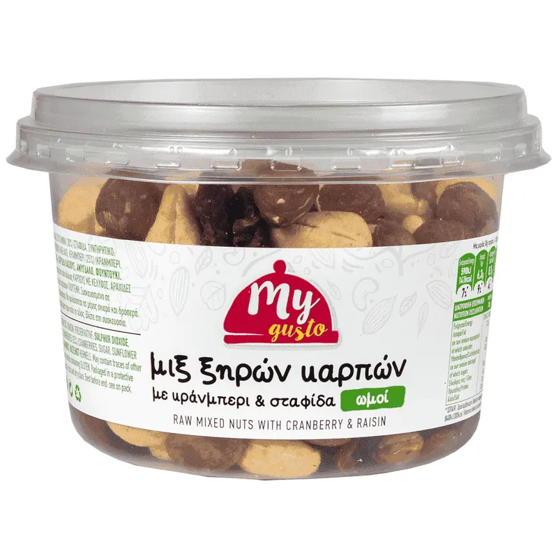 My Gusto Μιξ Ξηρών Καρπών Ωμών Κράνμπερυ&Σταφίδα 220gr