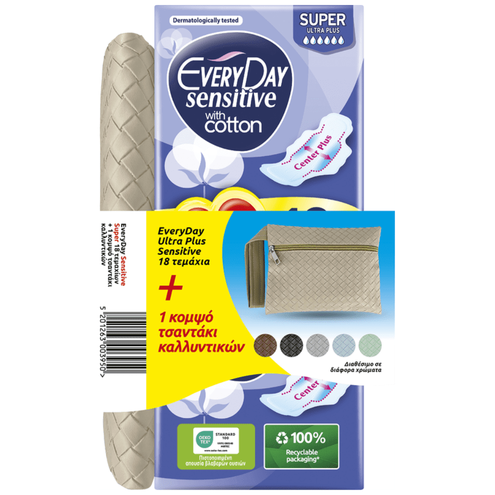 Everyday Sensitive Ultra Plus Super 18τεμ & Τσαντάκι Δώρο