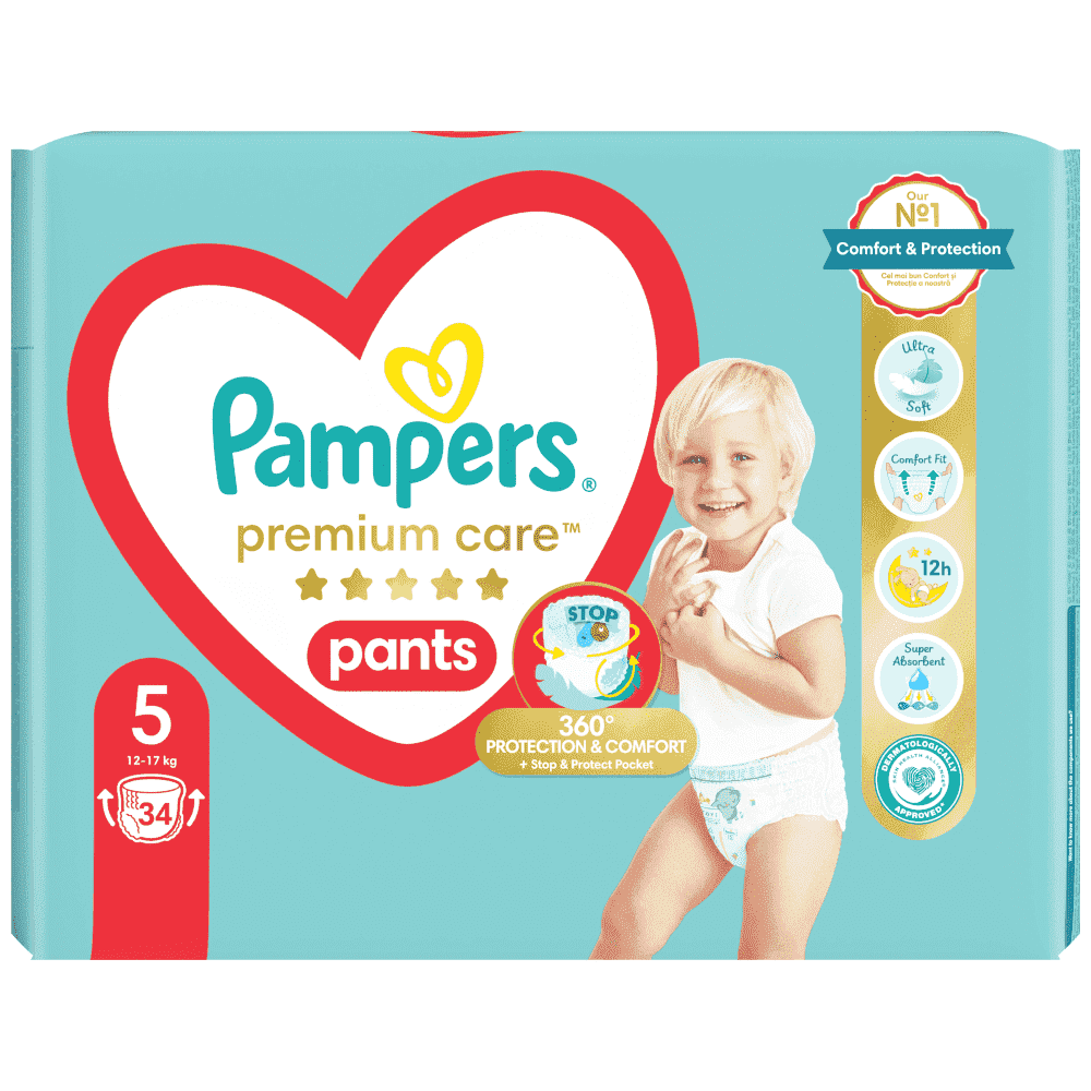 Pampers Πάνες Premium Care Pants Jumbo Pack (34τεμ) Νo5