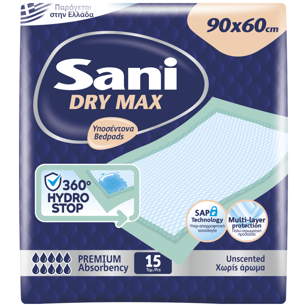 Sani Υποσέντονα Dry Max 90x60 15τεμ