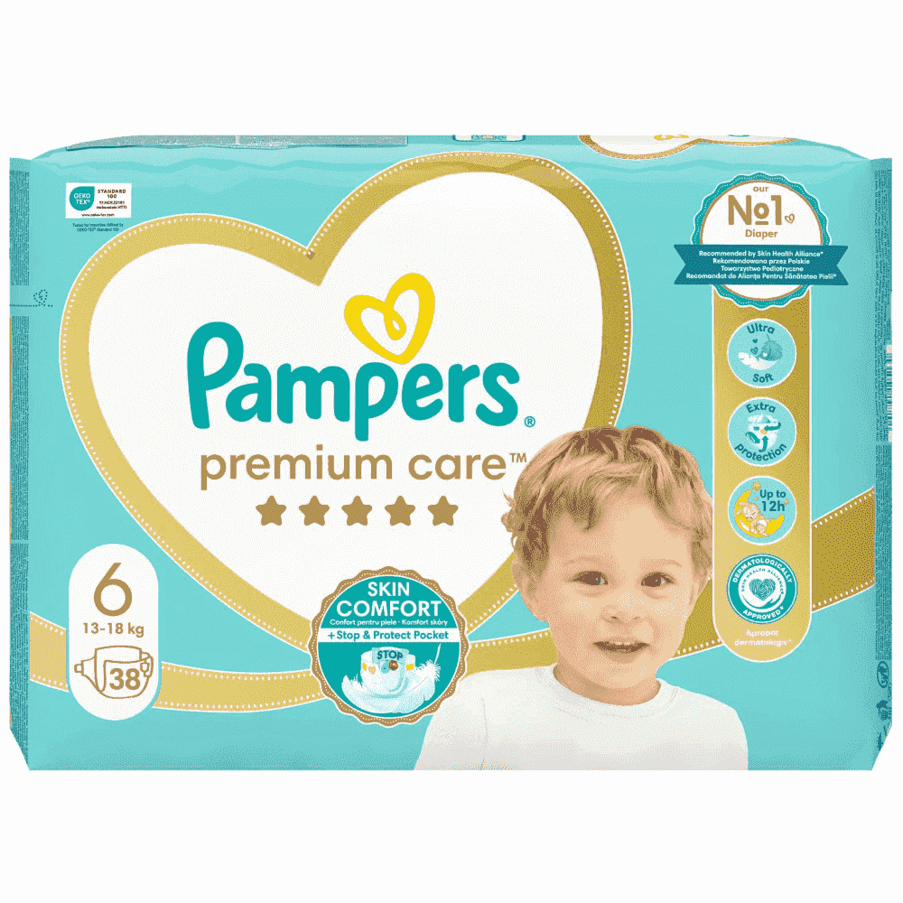 Pampers Πάνες Premium Care Jumbo Box (38τεμ) Νo6