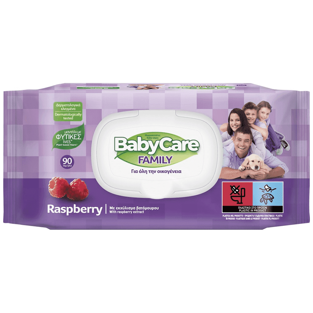 Babycare Family Raspberry Μωρομάντηλα 90τεμ