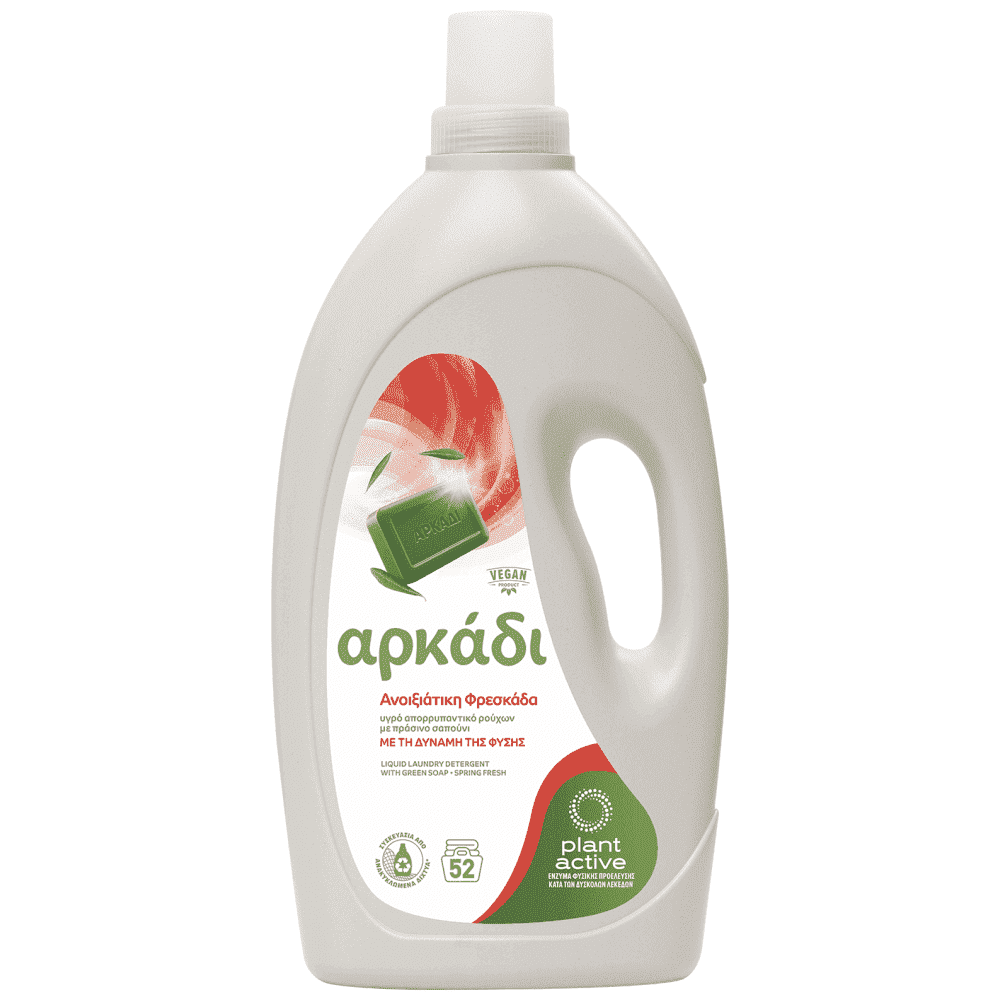 Αρκάδι Υγρό Απορρυπαντικό Πλυντηρίου Ρούχων Φρεσκάδα Άνοιξης 52Μεζ. 2,34lt