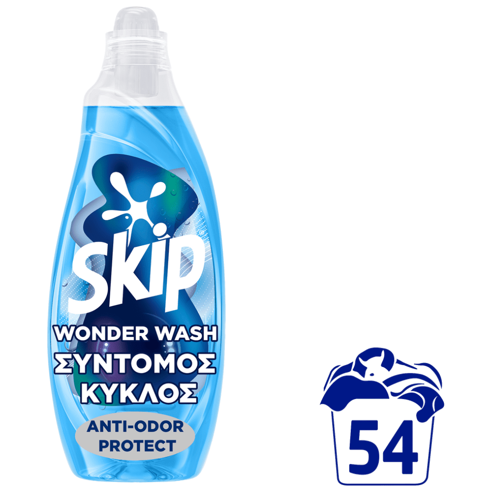 Skip Απορρυπαντικό Πλυντηρίου Ρούχων Υγρό Anti Odor Prot. Wonder 54Μεζ