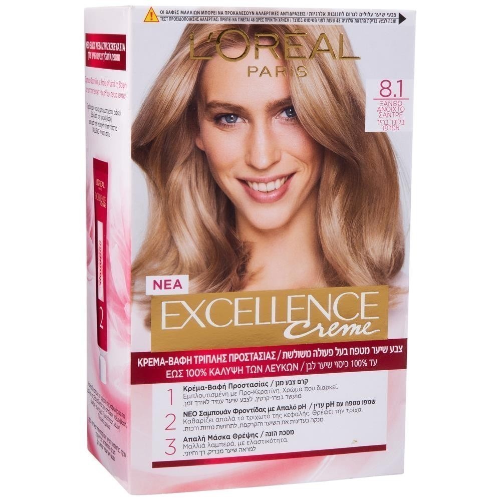 L'OREAL Excellence Cream No 8.1 Ξανθό Ανοιχτό Σαντρέ 48ml