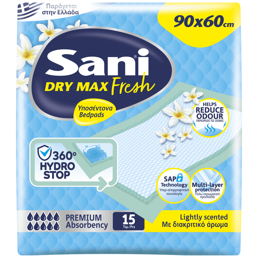 Sani Υποσέντονα Dry Max Fresh 90x60 15τεμ.