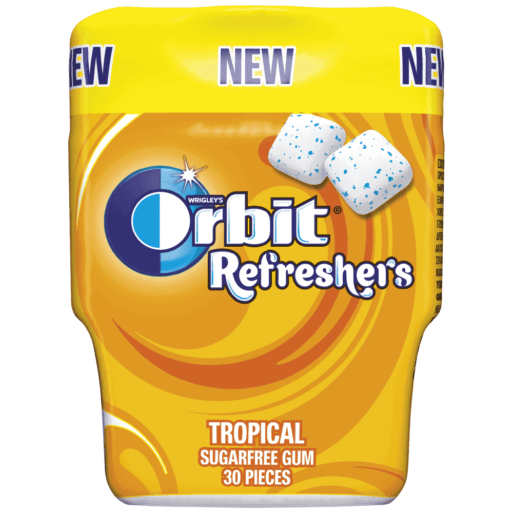 Orbit Refreshers Tropical Τσίχλα Μπουκάλι 67gr