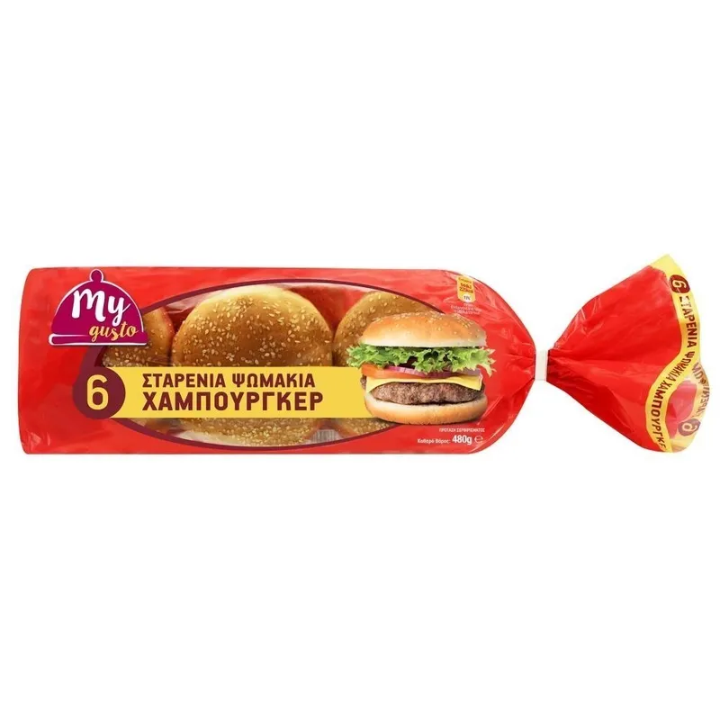 My Gusto Σταρένια Ψωμάκια Hamburger 480gr