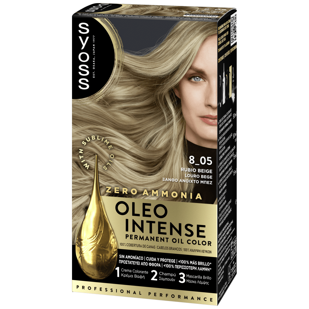 Syoss Oleo Intense Βαφή Μαλλιών Ξανθό Ανοιχτό Μπεζ 8-05
