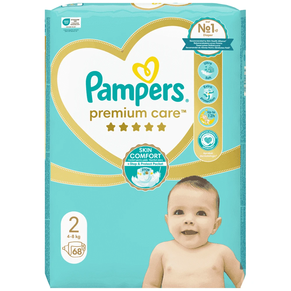 Pampers Πάνες Premium Care Jumbo Box 68τεμ Νo2