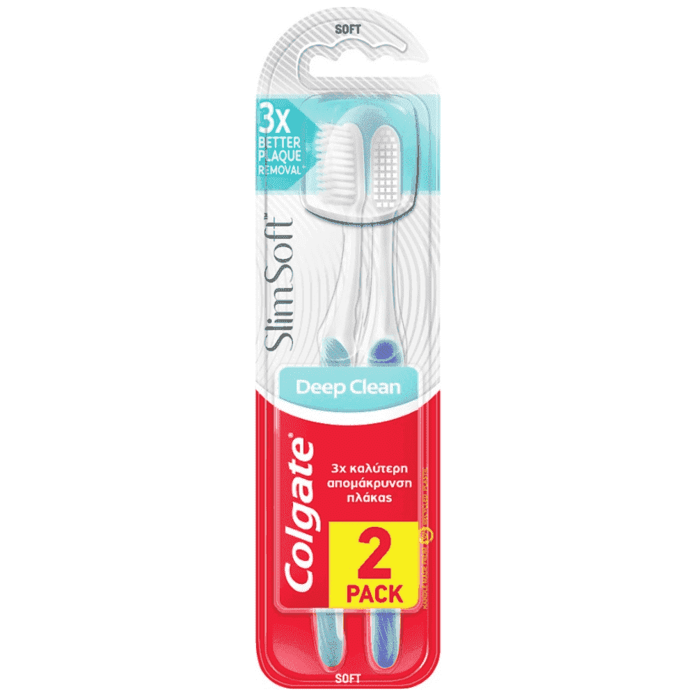 Colgate Οδοντόβουρτσα Slim Soft Δπλή Συσκευασία 2τεμ