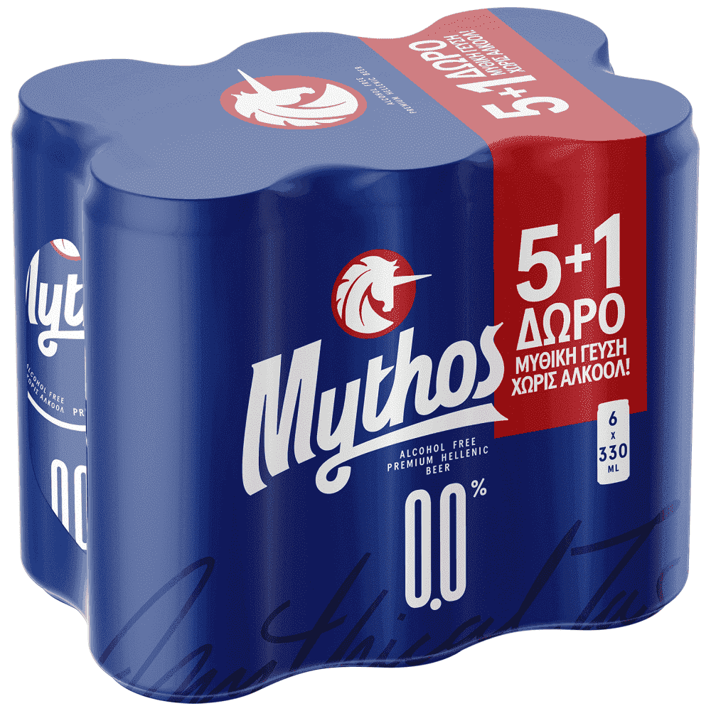 Mythos Μπίρα 0,0% Κουτί ml 5+1 Δώρο
