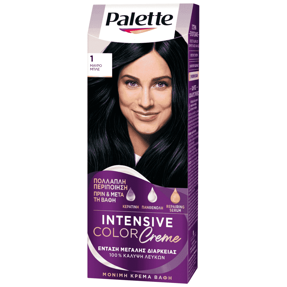 Palette Κρέμα Βαφή Μαλλιών N1 Μαύρο Μπλε