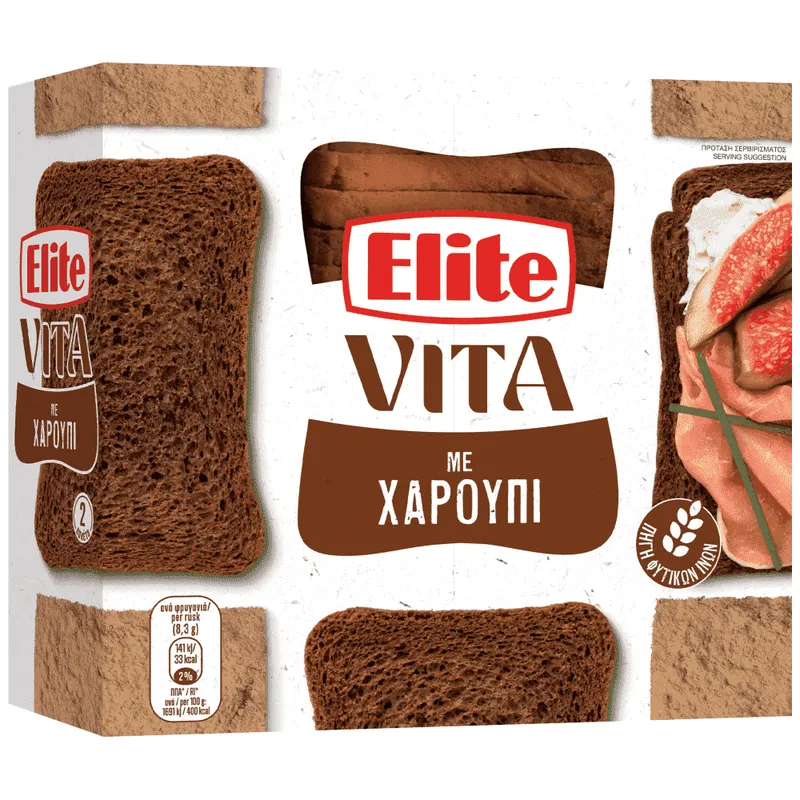 Elite Φρυγανιές Με Χαρούπι 250gr