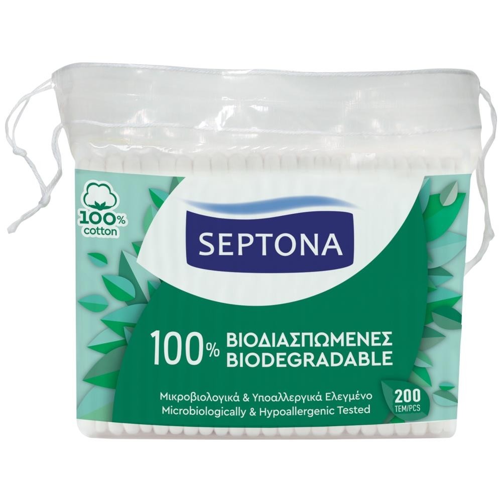 Septona Ωτοκαθαριστές Βιοδιασπώμενοι Σακουλάκι 200τεμ
