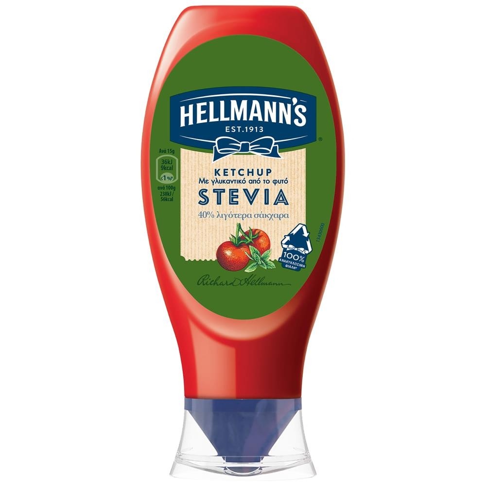 Hellmann's Κέτσαπ Με Στέβια Top Down 465gr