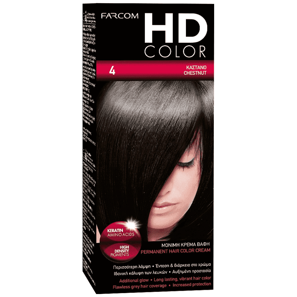 HD Color Σετ Βαφής Μαλλιών Ν4 Καστανό