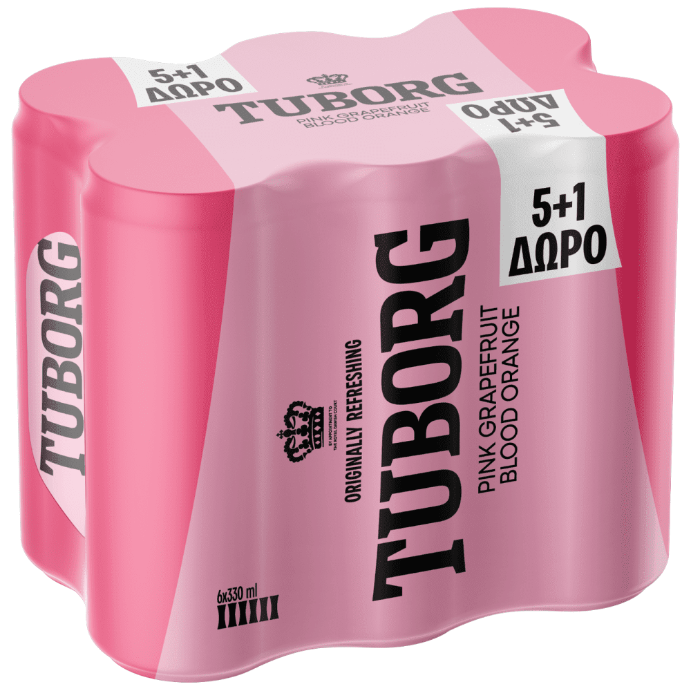 Tuborg Pink Grapefruit 330ml 5+1Δώρο
