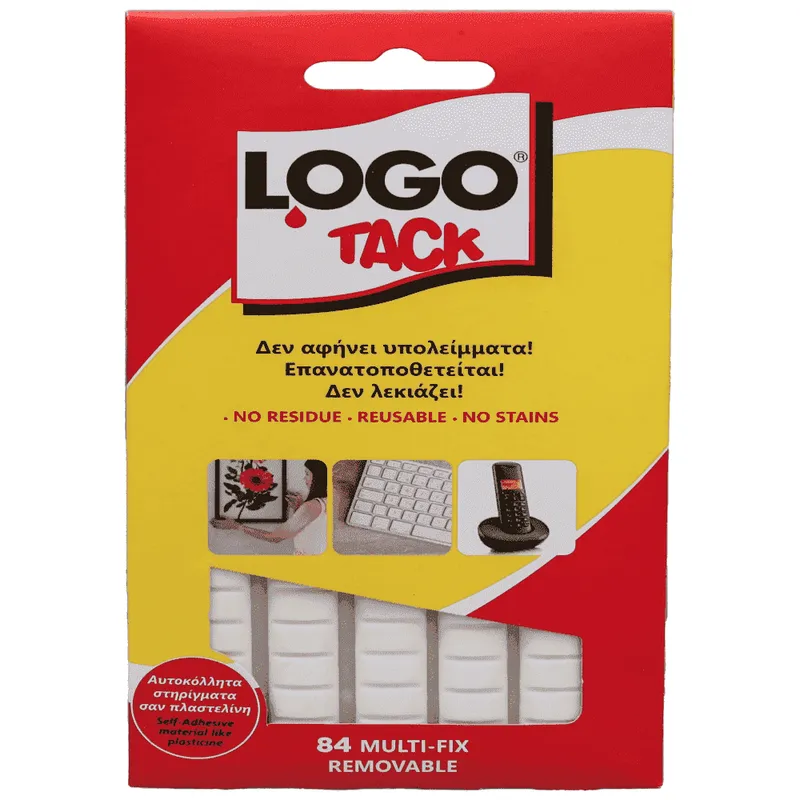 Logo Tack Αυτοκόλλητα Λευκό 84 κύβων