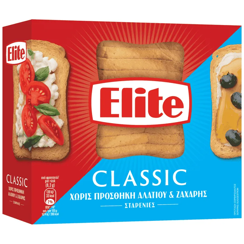 Elite Φρυγανιές Σίτου 0,4% Aλάτι 250gr