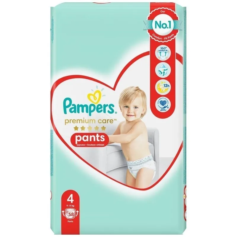 Pampers Πάνες Premium Care Pants Mega Pack (58τεμ) Νo4