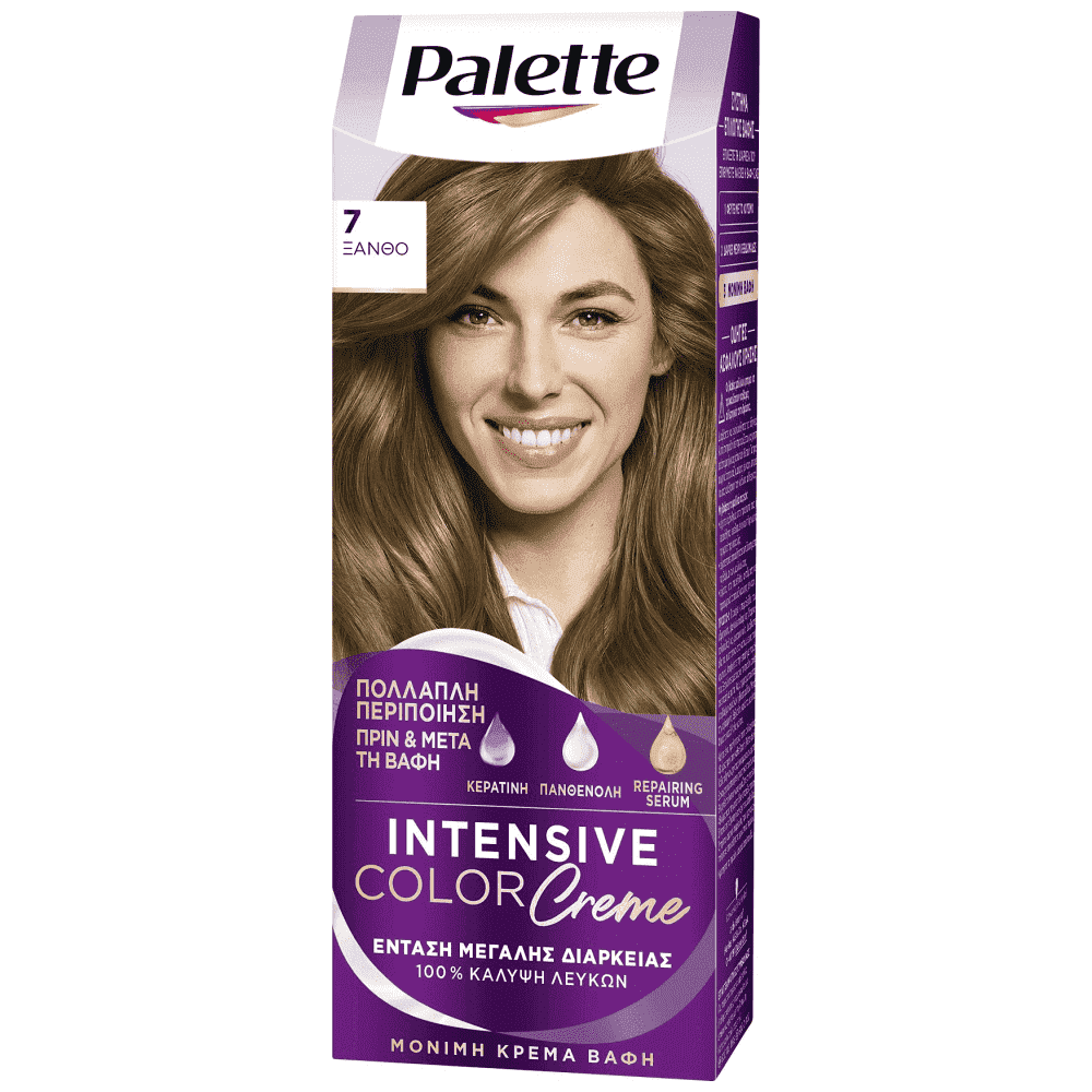 Palette Κρέμα Βαφή Μαλλιών Ν7 Ξανθό