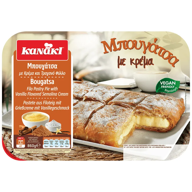 Kanaki Μπουγάτσα Με Κρέμα Κατεψυγμένη 860gr