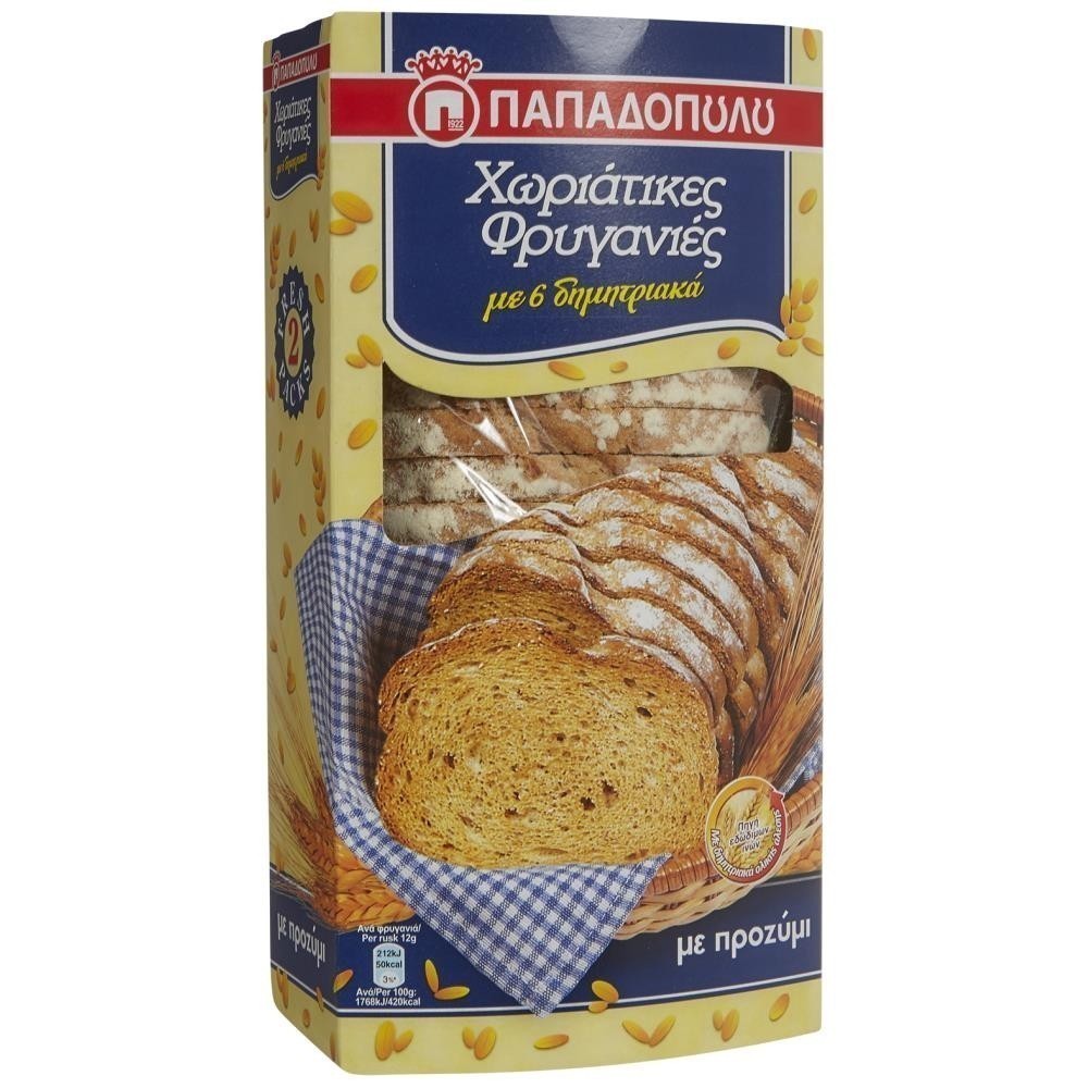 Παπαδοπούλου Φρυγανιές Χωριάτικες Με 6 Δημητριακά 240gr