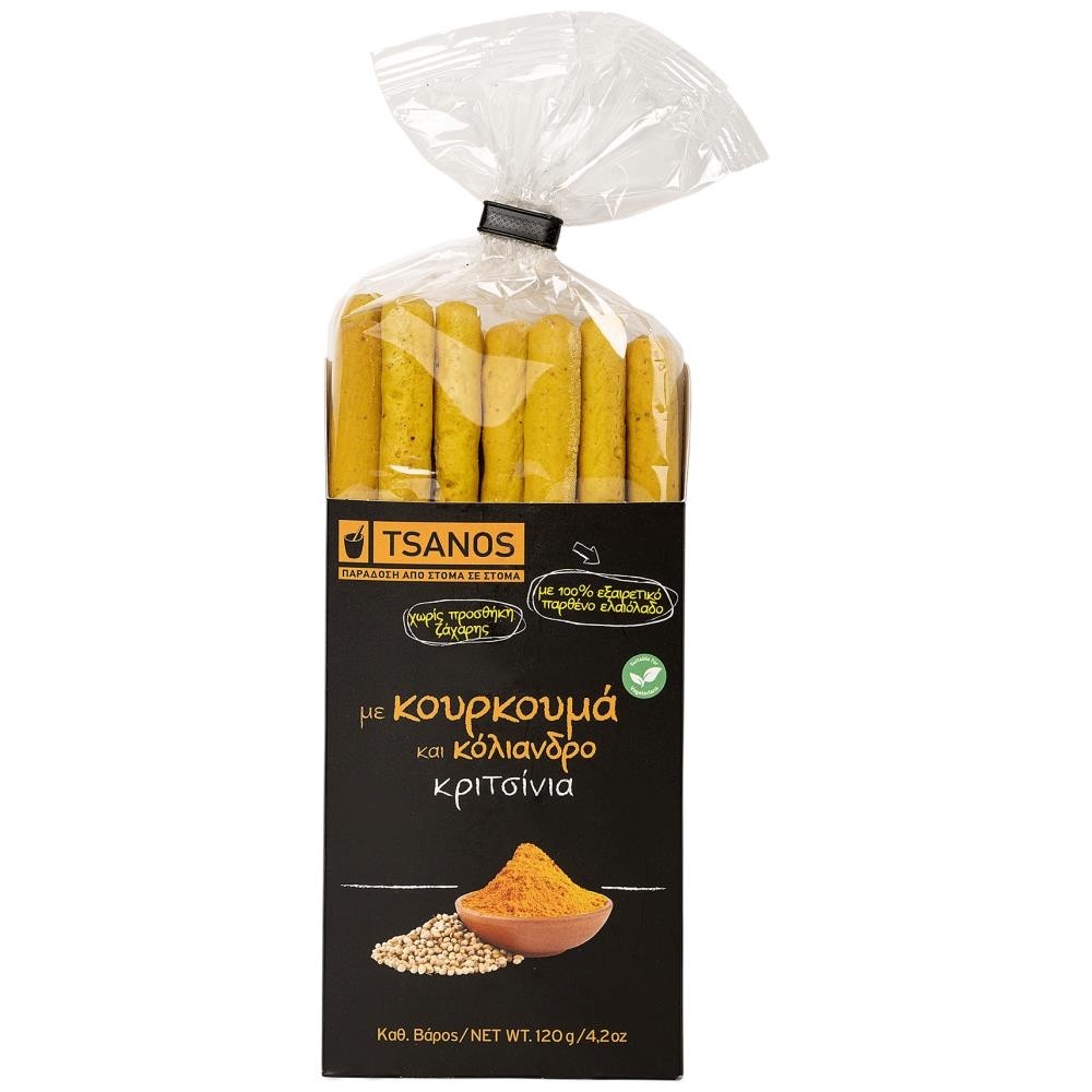 Tsanos Κριτσίνια Με Κουρκουμά & Κόλιανδρο 120gr