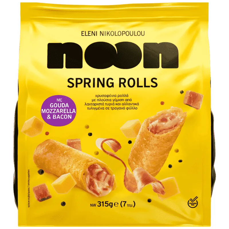 Nikopoulou Noon Spring Rolls Gouda, Mozzarela, Bacon Κατεψυγμένα 315gr