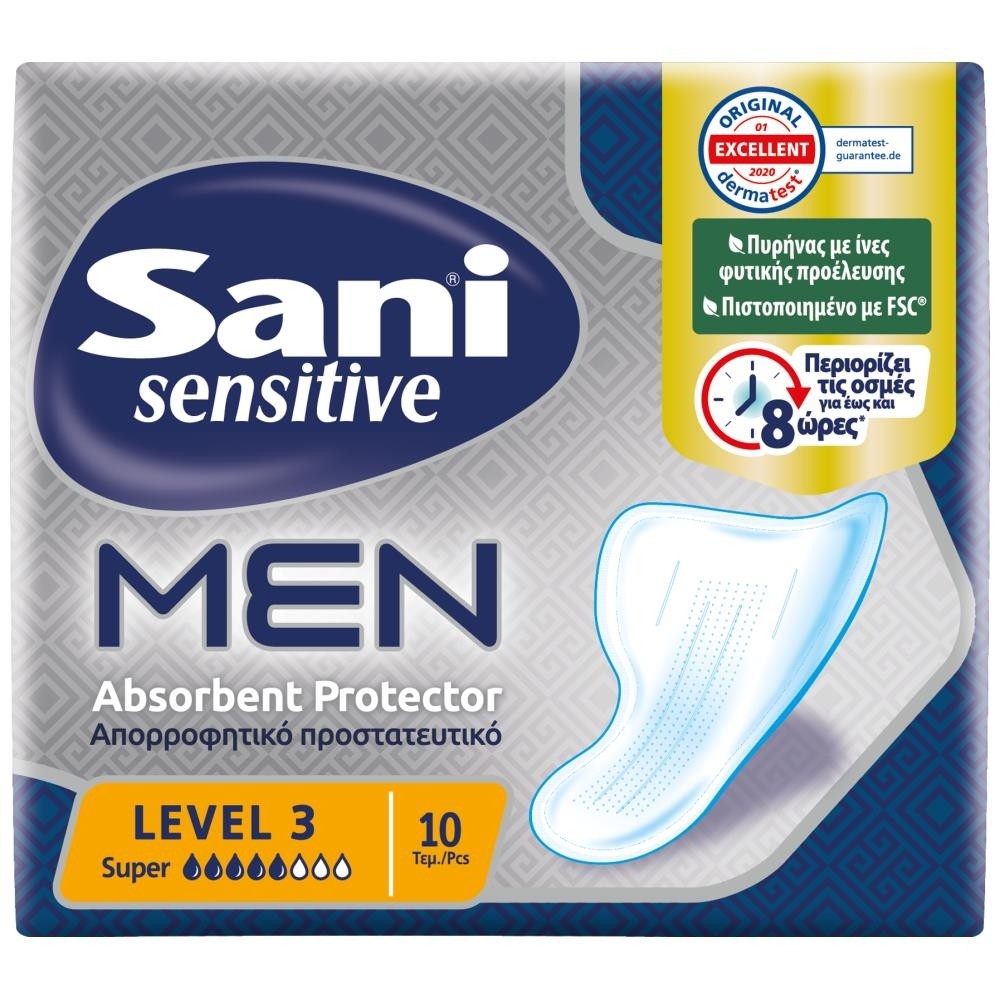 Sani Men Απορροφητικό Προστατευτικό Ακράτειας L.3 Super 10τεμ