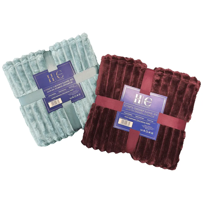 Home Comfort Premium Κουβέρτα Flannel Ριγέ 220x240cm
