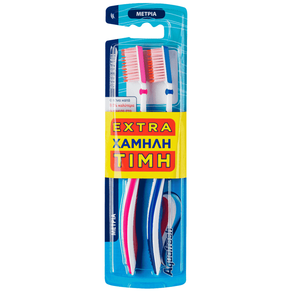 Aquafresh Deep Reach Medium Οδοντόβουρτα Duopack