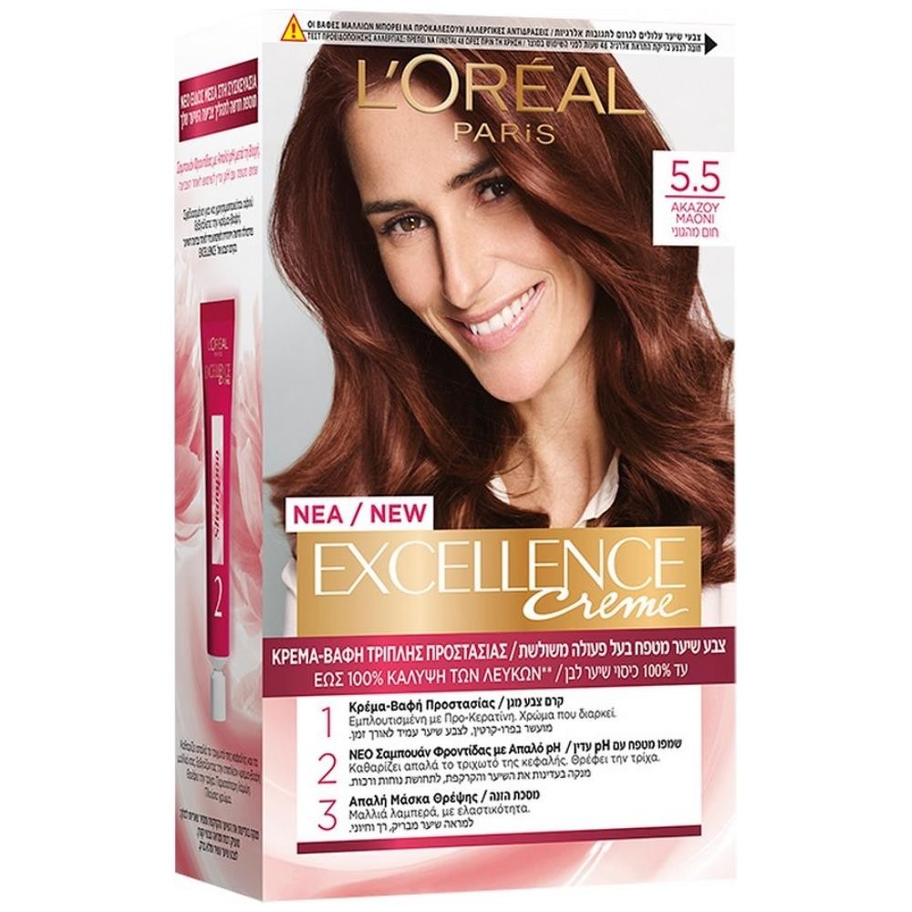 L'OREAL Excellence Cream No 5.5 Ακαζού Μαονί 48ml